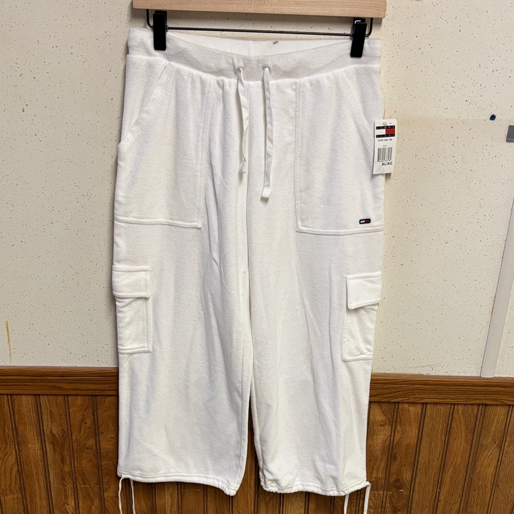 NWT- Girls White Cargo Sweatpants - size XL